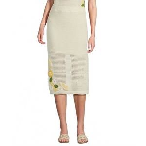 NEW SKIES ARE BLUE crochet knit lemon skirt in off white
